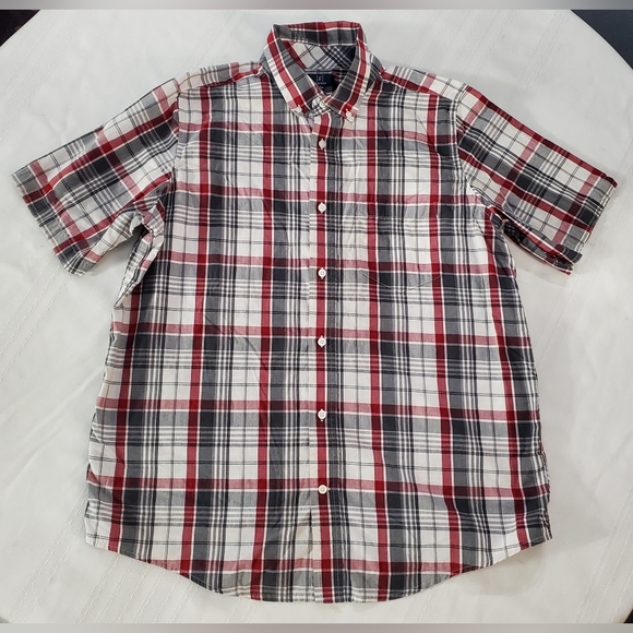 George Buttons Down Short Sleeves Plaid Shirt  Size Large - Picture 4 of 4